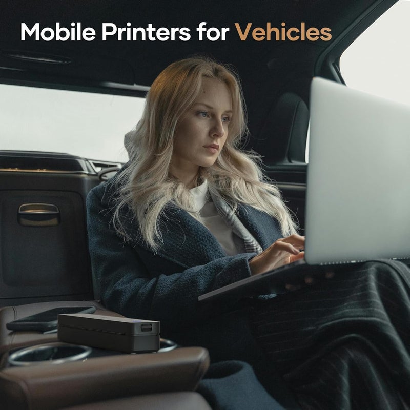 iDPRT Portable-Printer Wireless for Travel,300DPI Inkless Thermal Small Printers for Home Use,Office,Vehicles,Mobile Bluetooth Printer Supports 8.5" x 11" US Letter,for Smartphone & PC,Black - Image 5